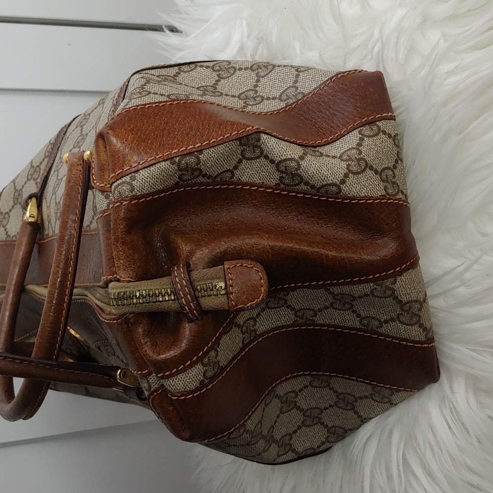 Authentic Vintage Gucci GG Monogram Supreme Boston Doctor Satchel Bag - Picture 5 of 10